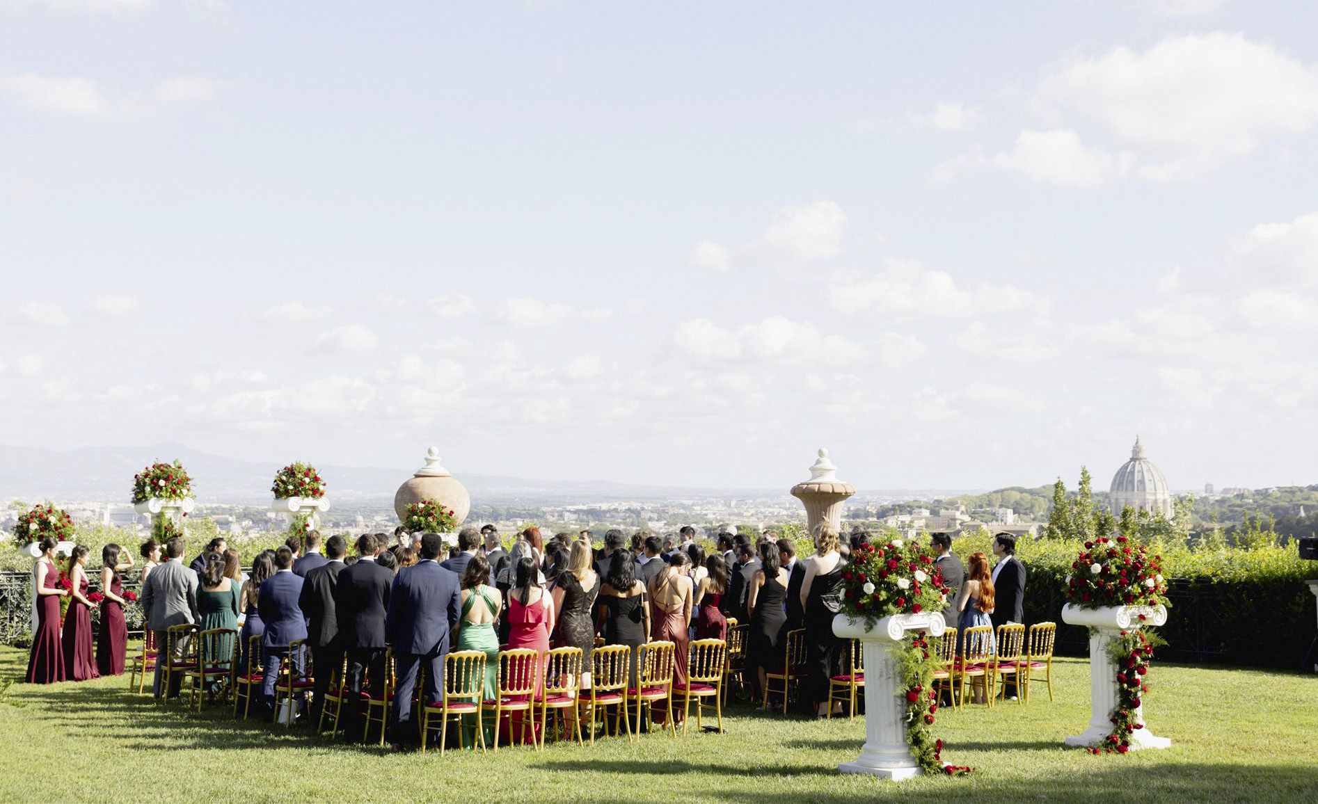 Ceremony with view on Rome for elegant weddings