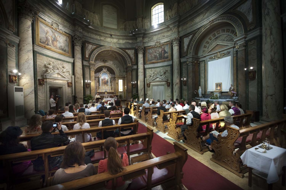 View of the church during the ceremony in Rome