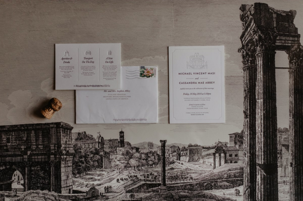 Stationery for a wedding in Rome