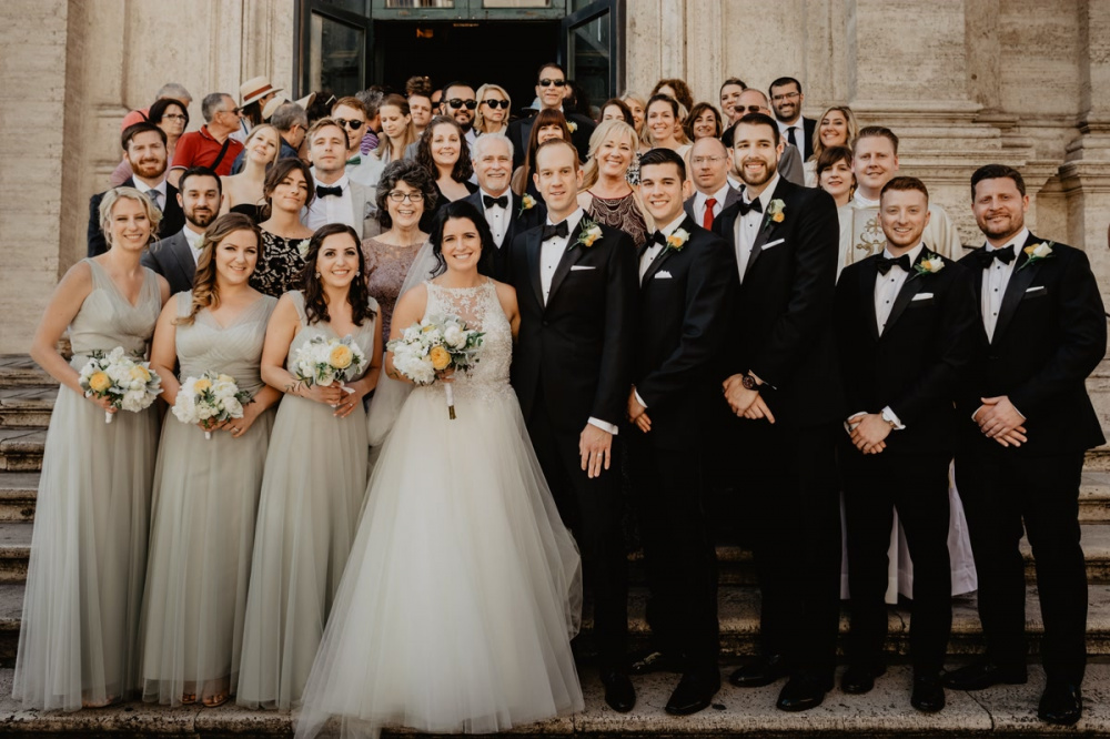 Group wedding photo in Rome