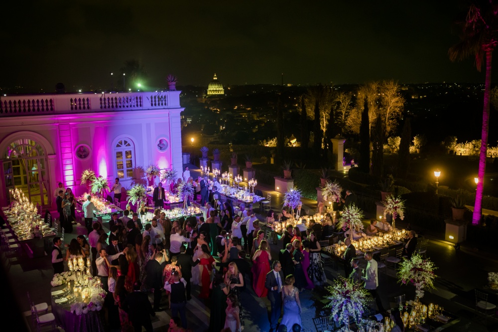 Villa Wedding Terrace with dancing party with Rome view