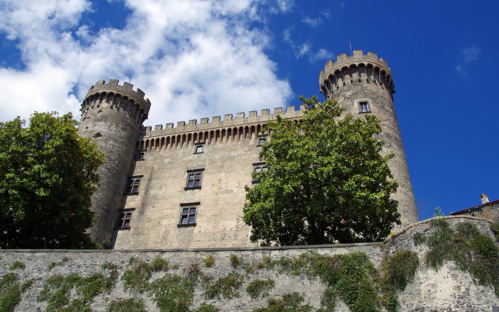 Medieval castle with two towers and terracea great setting for weddings