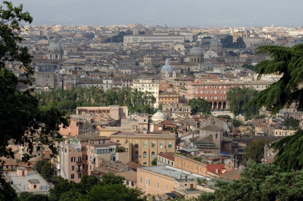 View of Rome city from the wedding villa in Rome